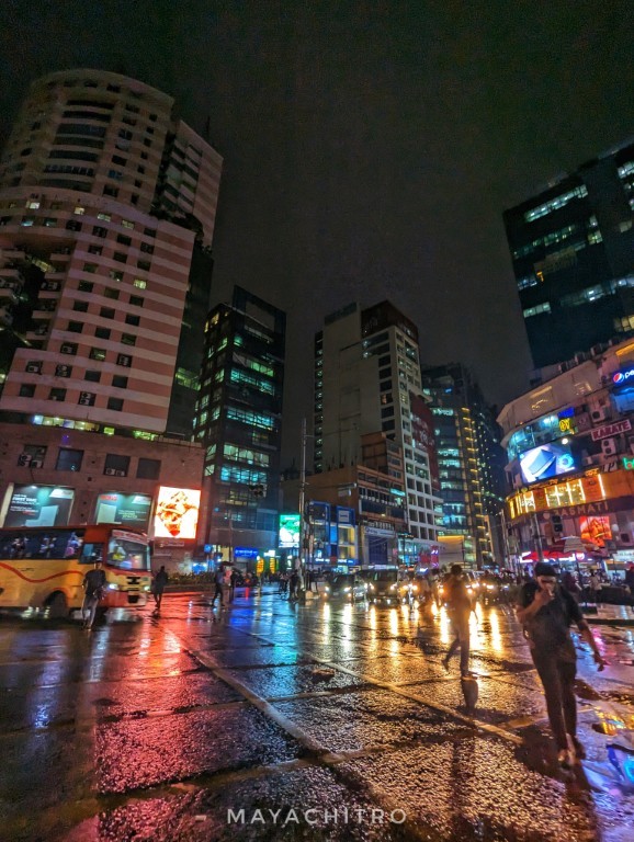 Rainy Night Cityscape