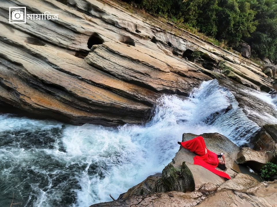 Woman Posing on Rock